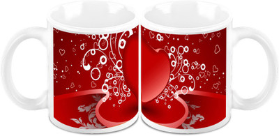 

Homesogood Amazing Valentine's Day Art (Set Of 2) Ceramic Mug(325 ml, Pack of 2)