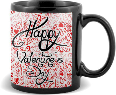 

SKY TRENDS Happy Valetin's Day With Black Colour Black Coffee Valetine's Ceramic Mug(320 ml)