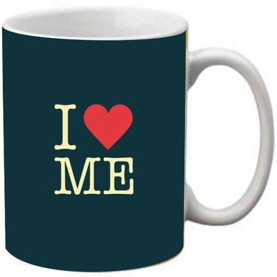 

Maison N Mode I Love Me Coffee Ceramic Mug(330 ml), Multicolor