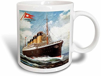 

3dRose Vintage White Star Line S.S. Titanic Ceramic, 11-Ounce Ceramic Mug(60 ml)