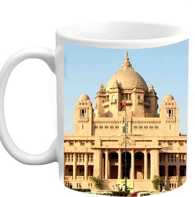 

Raj Laxmi Royal Palace White Ceramic Mug(350 ml)