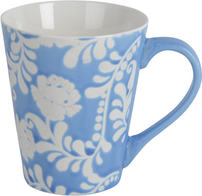 

Elanor Embosed_Blue Bone China Mug(330 ml), Blue;white