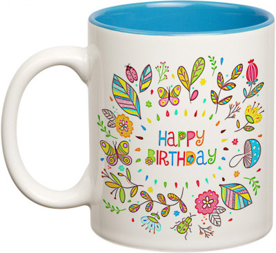 

Prithish Happy Birthday Double Color Ceramic Mug(330 ml), Multicolor