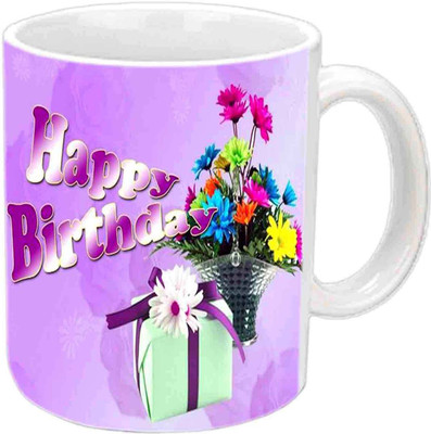 

Raj Laxmi birthday gifts flower white Ceramic Mug(350 ml)