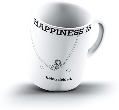 

Ucard Happiness Is1079 Bone China, Ceramic, Porcelain Mug(325 ml), Multicolor