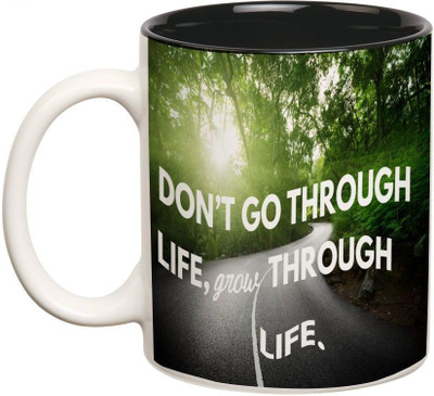 

Prithish Grow Through Life Double Color Ceramic Mug(330 ml), Multicolor