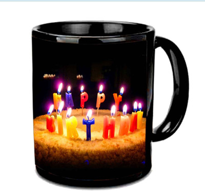 

Raj Laxmi lightning cake candle black mug Ceramic Mug(350 ml)