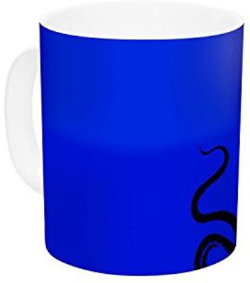 

Kess InHouse InHouse BarmalisiRTB Octopus Bulb Blue Tentacles Ceramic Coffee, 11 oz, Multicolor Ceramic Mug(60 ml)