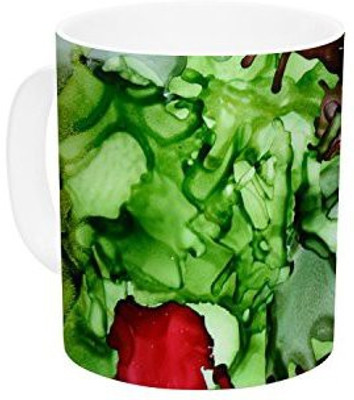 

Kess InHouse InHouse Claire Day TMNT Green Maroon Ceramic Coffee, 11 oz, Multicolor Ceramic Mug(60 ml)