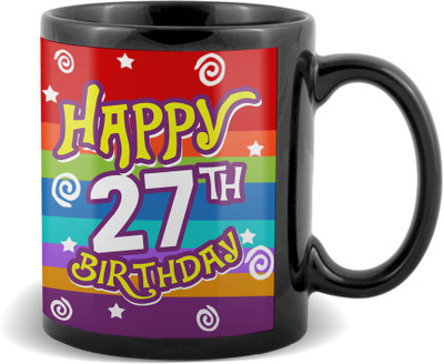 

SKY TRENDS Happy 27th Birthday Black Coffee Ceramic Mug(320 ml)