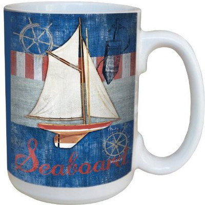 

Tree-Free Greetings Greetings lm43428 Vintage Red White and Blue Sailboat by Paul Brent Ceramic with Full-Sized Handle, 15-Ounce Ceramic Mug(60 ml), Multicolor