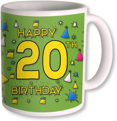 

PhotogiftsIndia 20th Happy Birthday Coffee Ceramic Mug(350 ml), White