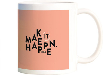

Rangeele Inkers make It Happen Ceramic Mug(300 ml), Multicolor