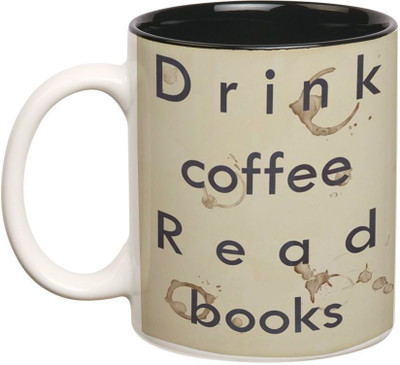 

Prithish Drink Coffee Read Books Double Color Ceramic Mug(330 ml), Multicolor