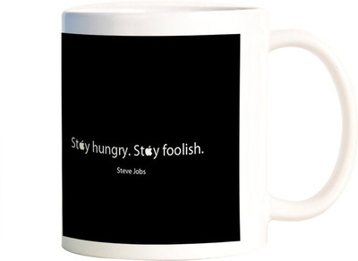 

Rangeele Inkers Steve Jobs Stay Hungry Stay Foolish Ceramic Mug(300 ml), Multicolor