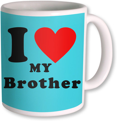 PhotogiftsIndia I Love Brother Ceramic Mug(350 ml), White