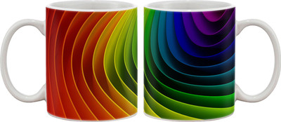 

Artifa Layers Of Colors Porcelain, Ceramic Mug(350 ml), Multicolor