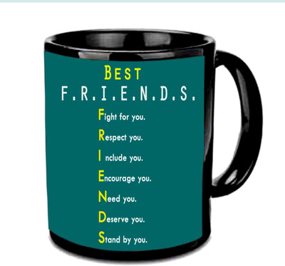 

Raj Laxmi Friends Full Form Black Ceramic Ceramic Mug(3.5 ml)