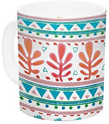 

Kess InHouse InHouse Nika Martinez Spring Strawberries Pink White Ceramic Coffee, 11 oz, Multicolor Ceramic Mug(60 ml)