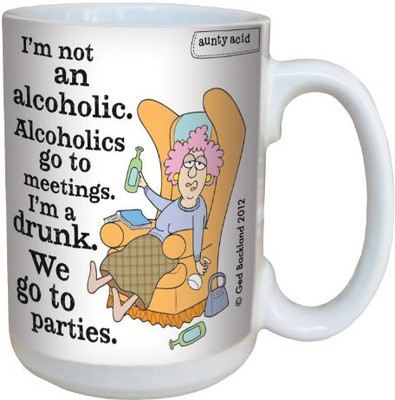 

Tree-Free Greetings Greetings lm43789 Hilarious Aunty Acid I'm a Drunk by The Backland Studio Ceramic, 15-Ounce Ceramic Mug(60 ml), Multicolor
