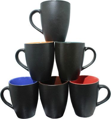 

Onlinemaniya ONMCup72 Bone China Mug(180 ml, Pack of 6), Multicolor