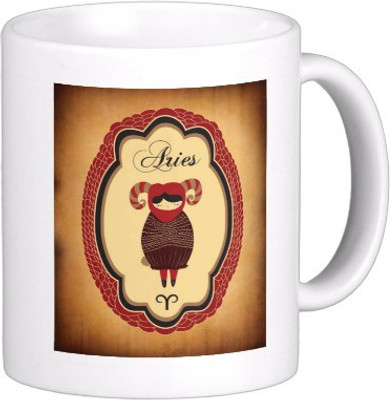 

Exoctic Silver Zodiac Signs Aries Ceramic Mug(300 ml), Multicolor
