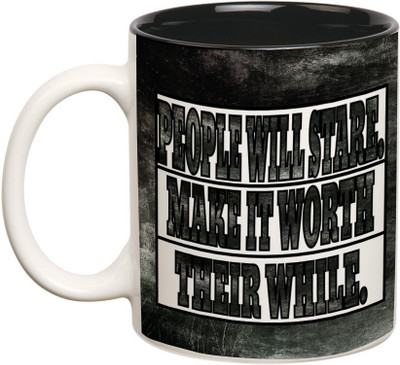 

Prithish People Will Stare Double Color Ceramic Mug(330 ml), Multicolor