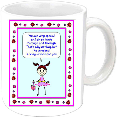 

Raj Laxmi b'day frame girl white Ceramic Mug(350 ml)