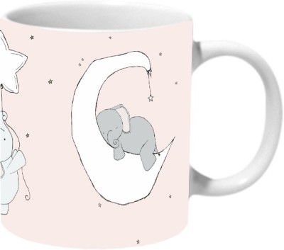 Mooch Wale Sleepy Lil Elephants Ceramic Coffee Mug(325 ml)