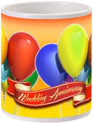 

Allthingscustomized Wedding Anniversary Present Cup Ceramic Mug, Multicolor