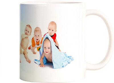 

Rangeele Inkers Cute babies Group Ceramic Mug(300 ml), Multicolor