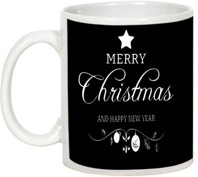 

AllUPrints Christmas Portray Ceramic Mug(325 ml), White