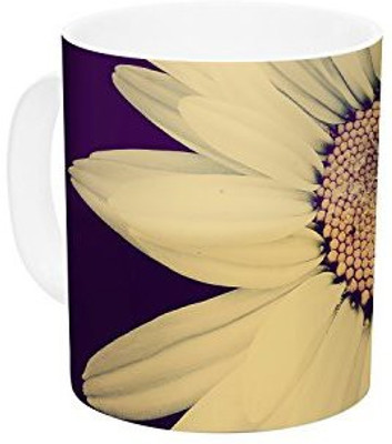 

Kess InHouse InHouse Robin Dickinson Half Crazy Black Yellow Ceramic Coffee, 11 oz, Multicolor Ceramic Mug(60 ml)