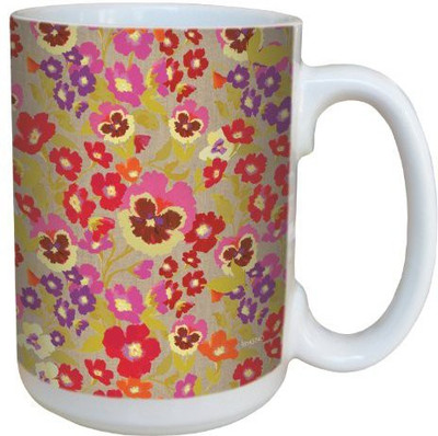 

Tree-Free Greetings Greetings lm43740 Hedgerow Floral on Linen by Nel Whatmore Ceramic, 15-Ounce Ceramic Mug(60 ml), Multicolor