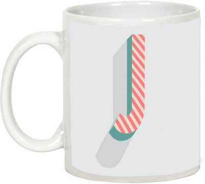 

AllUPrints Retro Design Alphabet Letters "J" Ceramic Mug(325 ml), White