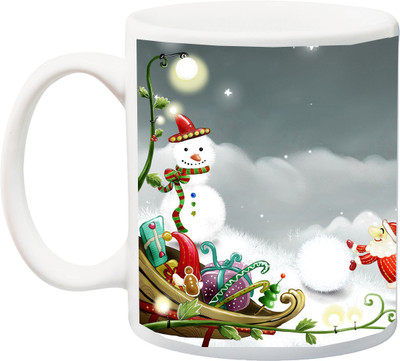 

ME&YOU Gift For family and Relative;Wishing you a very Merry Christmas red Printed Ceramic Mug(325 ml), Multicolor