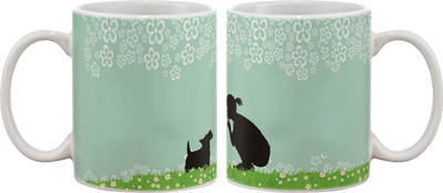 

Artifa Girl And Dog Porcelain, Ceramic Mug(350 ml), Multicolor
