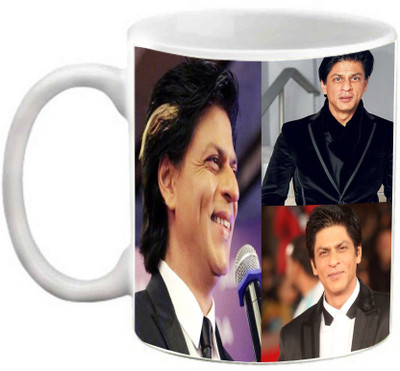 

EFW Shahrukh Khan (Series 1) Printed Coffee Ceramic Mug(325 ml), Silver