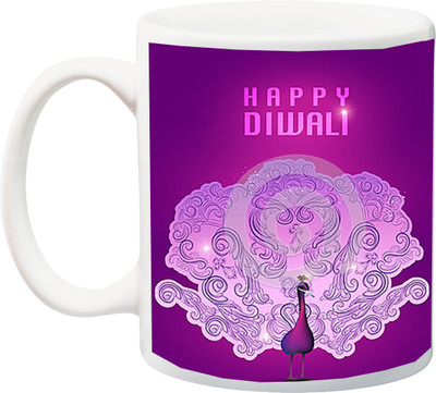 

ME&YOU Shubh Deepawali Gifting Item;Special Diwali Gift Ceramic Mug(325 ml), Multicolor