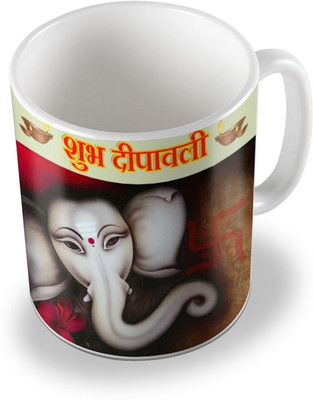 

SKY TRENDS sky trends # D003 diwali gift set Ceramic Mug(325 ml), White