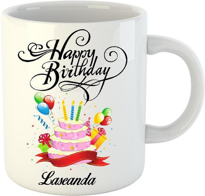 

Huppme Happy Birthday Laseanda White (350 ml) Ceramic Mug(350 ml)