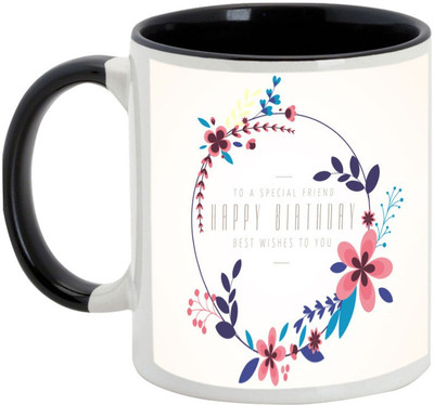 

AllUPrints Happy Birthday My Special Friend Ceramic Mug(325 ml), Black