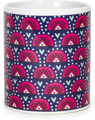 

Chumbak Tribal Twist Ceramic Mug(300 ml), Multicolor