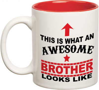 

Prithish Awesome Brother Double Color Ceramic Mug(330 ml), Multicolor