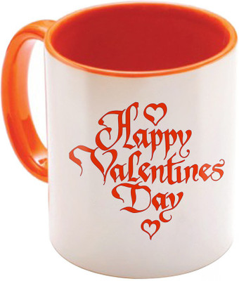 

SKY TRENDS Valentine Gift for Girlfriend Love Printed I Love U Forever Perfect for Her Him Wife Fiance Anniversary And Birthday STGD048 Ceramic Mug(325 ml), Orange