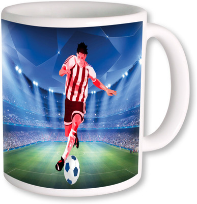 

PhotogiftsIndia football player with soccer sport coffee mug Ceramic Mug(325 ml), Multicolor