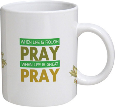 

Disginer Cases Pray Pray - MyBestow White Plain Coffee Ceramic Ceramic Mug(320 ml), Multicolor
