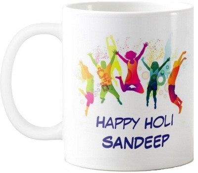 

Exoctic Silver Happy Holi Sandeep Series001 Ceramic Mug(330 ml), Multicolor