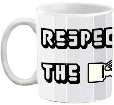 

EFW RESPECT THE BEARD PRINTED Ceramic Mug(325 ml), White