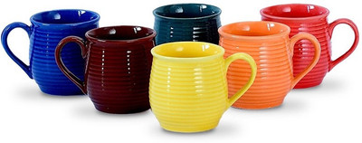 

Vargees CDI Multi-34 Ceramic Mug(130 ml, Pack of 6), Multicolor